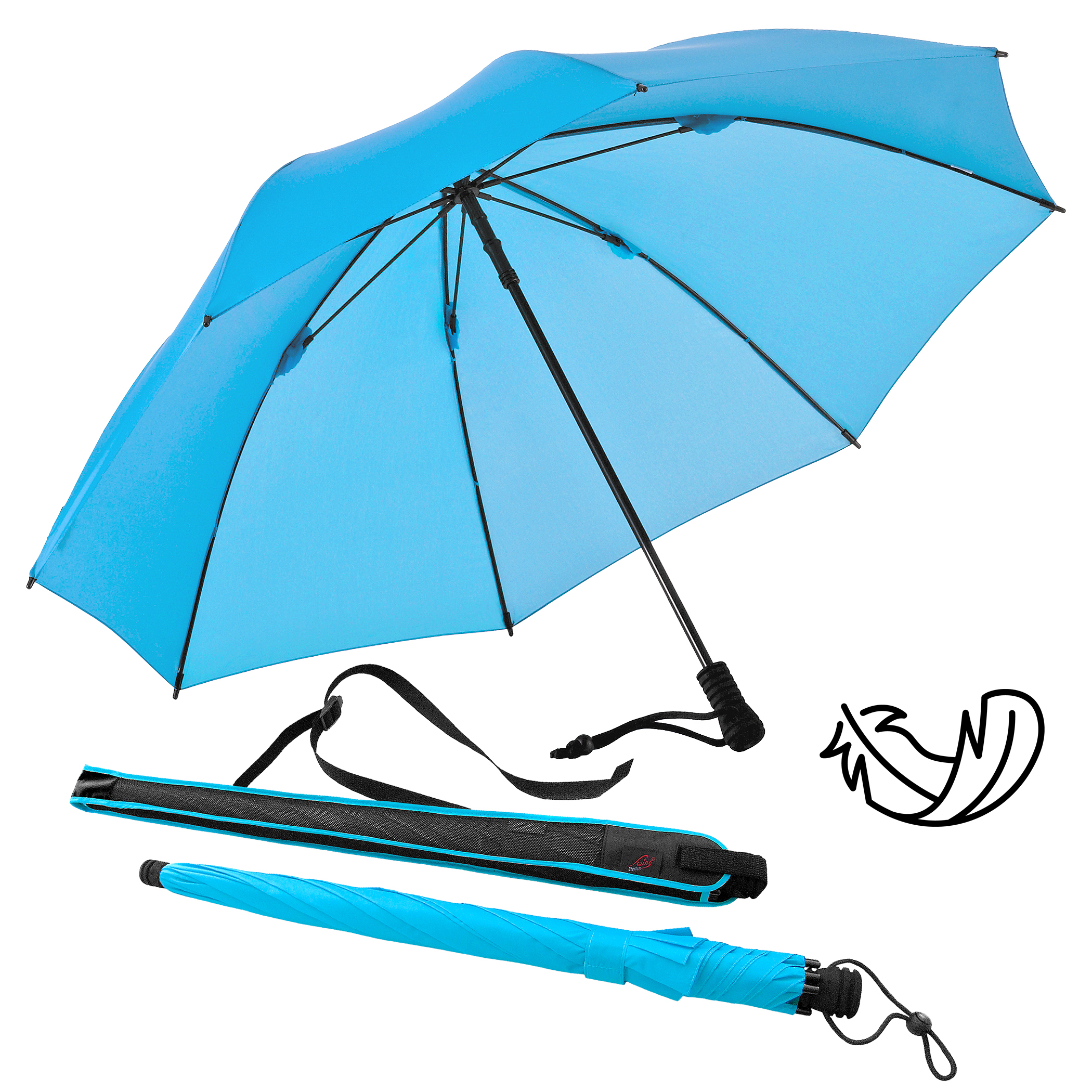 Trekking-Regenschirm Swing liteflex, hellblau