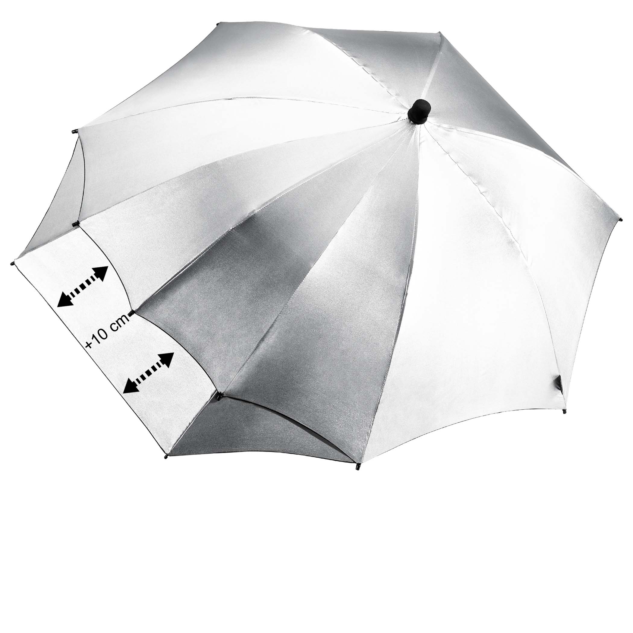 Trekking-Regenschirm Swing backpack, silber, UV-Schutz 50+