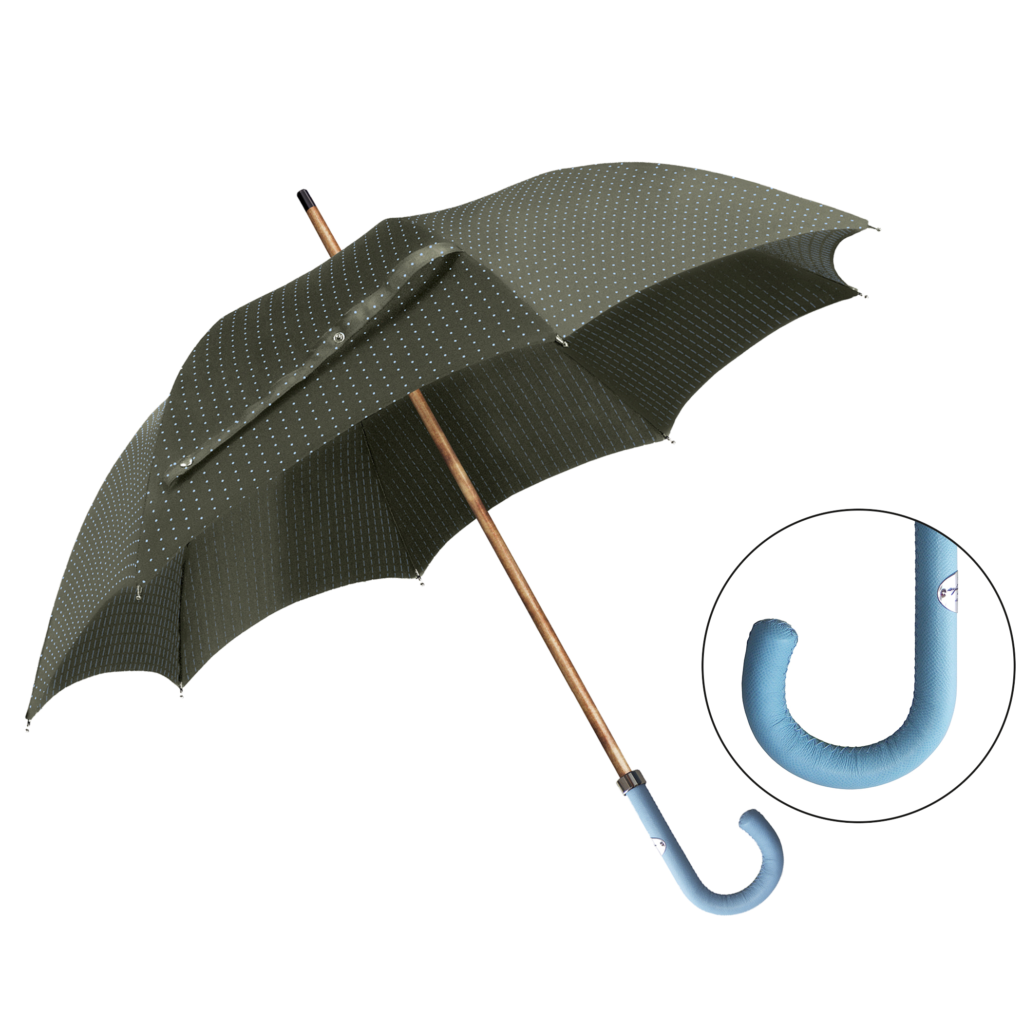 Classic umbrella CM06-BL50J, olive green / light blue dotted Classic umbrella CM06-BL50J, olive green / light blue dotted