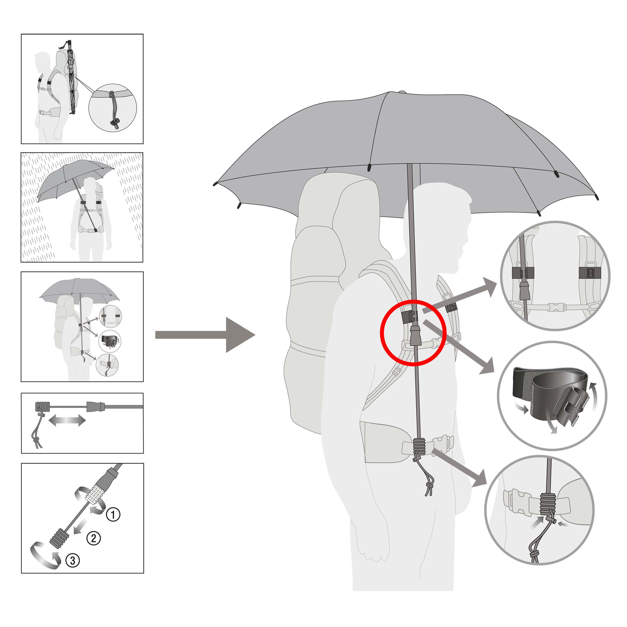 EuroSchirm Telescope Handsfree - Paraplu | Gratis verzending EuroSchirm Telescope Handsfree - Paraplu | Gratis verzending