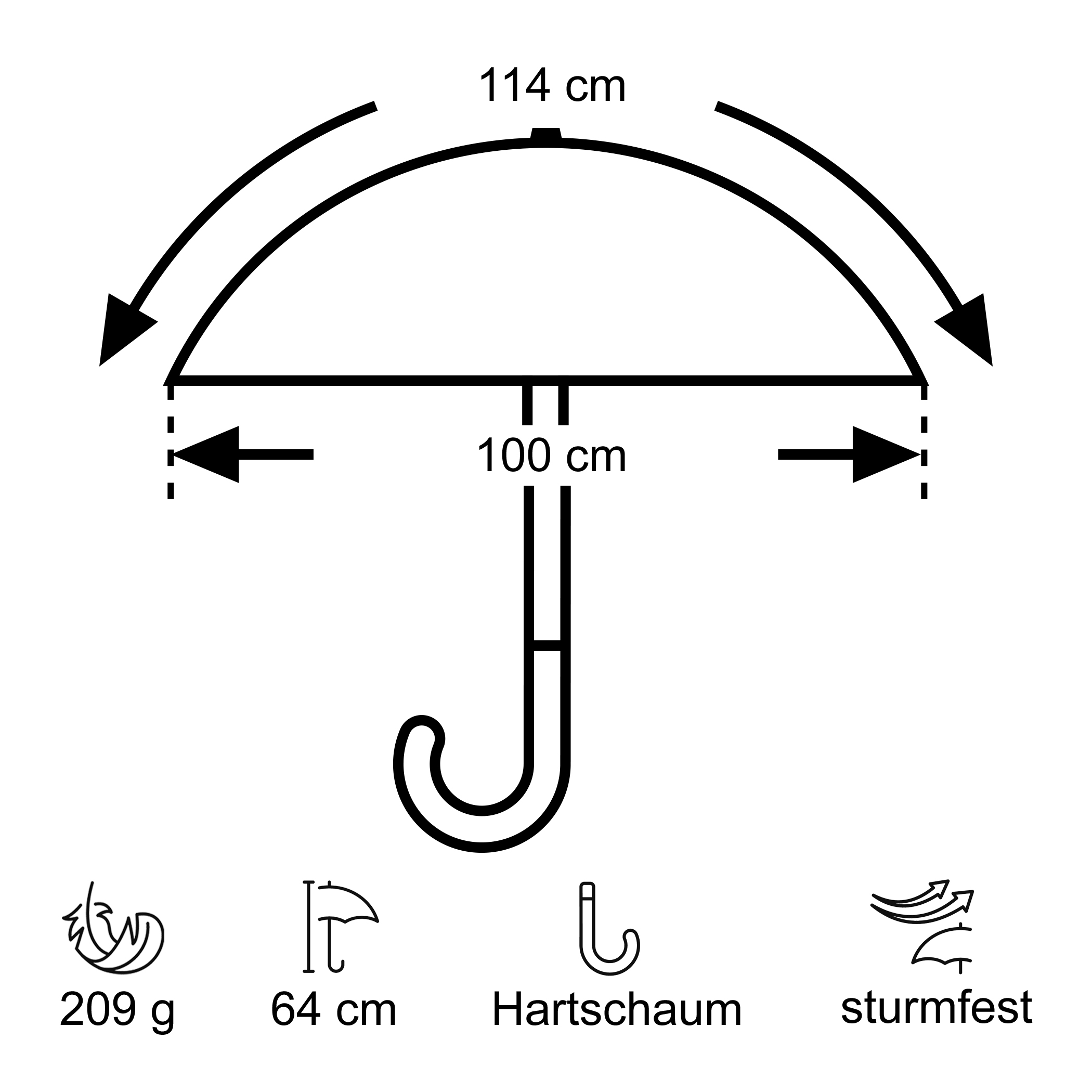 EuroSchirm, Trekking-Regenschirm Swing liteflex