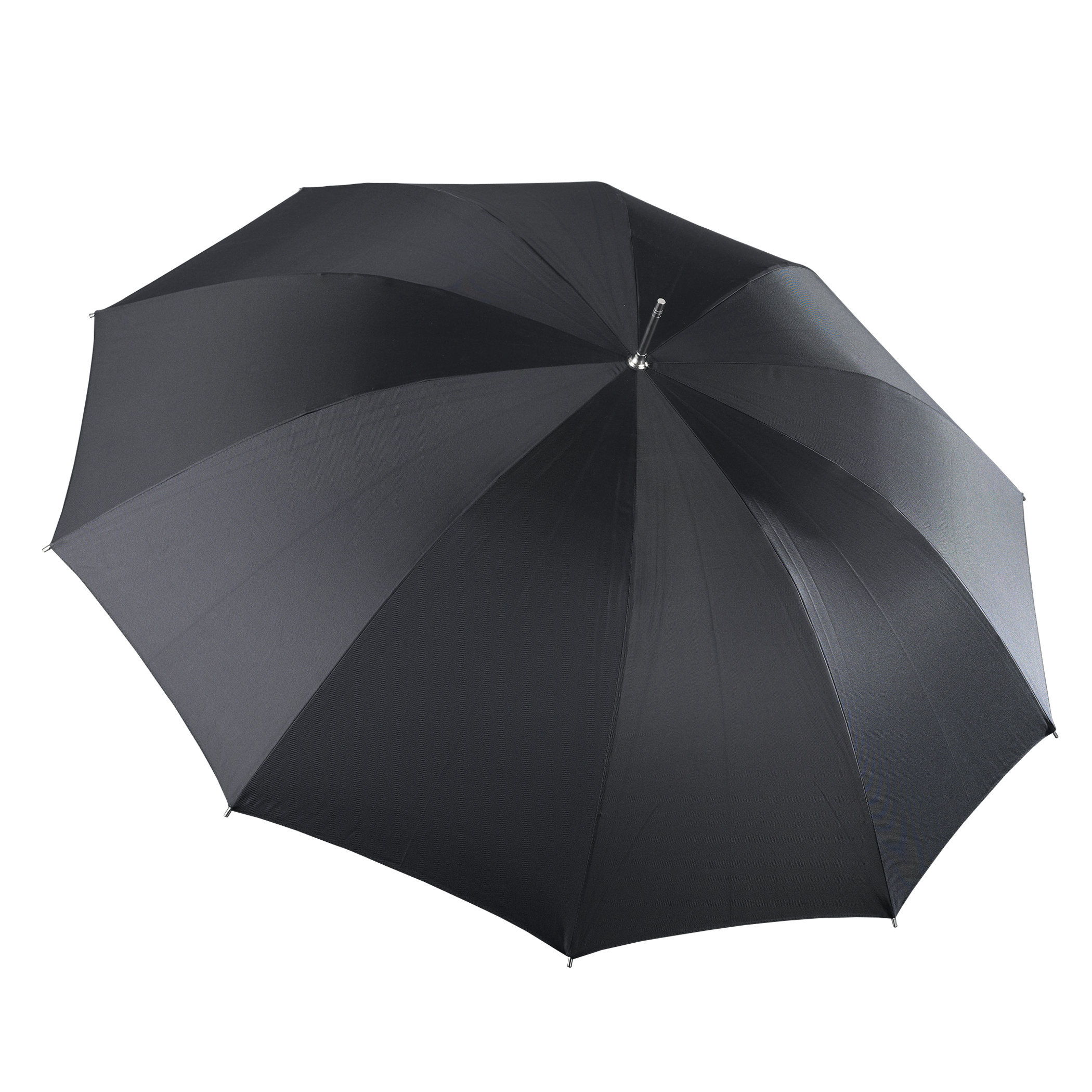 Luxury umbrella Brillant HM56, elk leather handle black, silk black