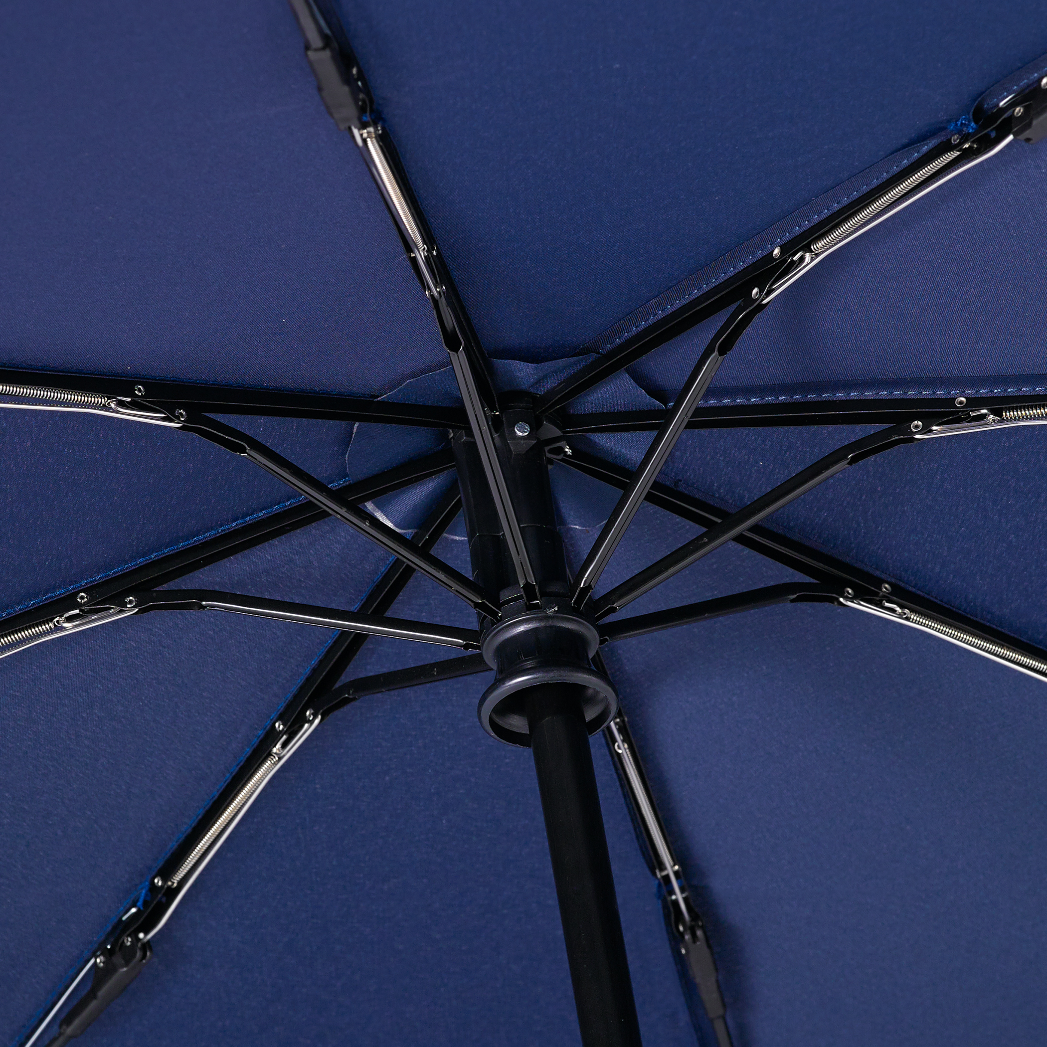 Parapluie de ville 32P7-PPD, écologique, bleu marine, parapluie de poche, écologique, automatique, matériaux durables, dessin à pois, rose