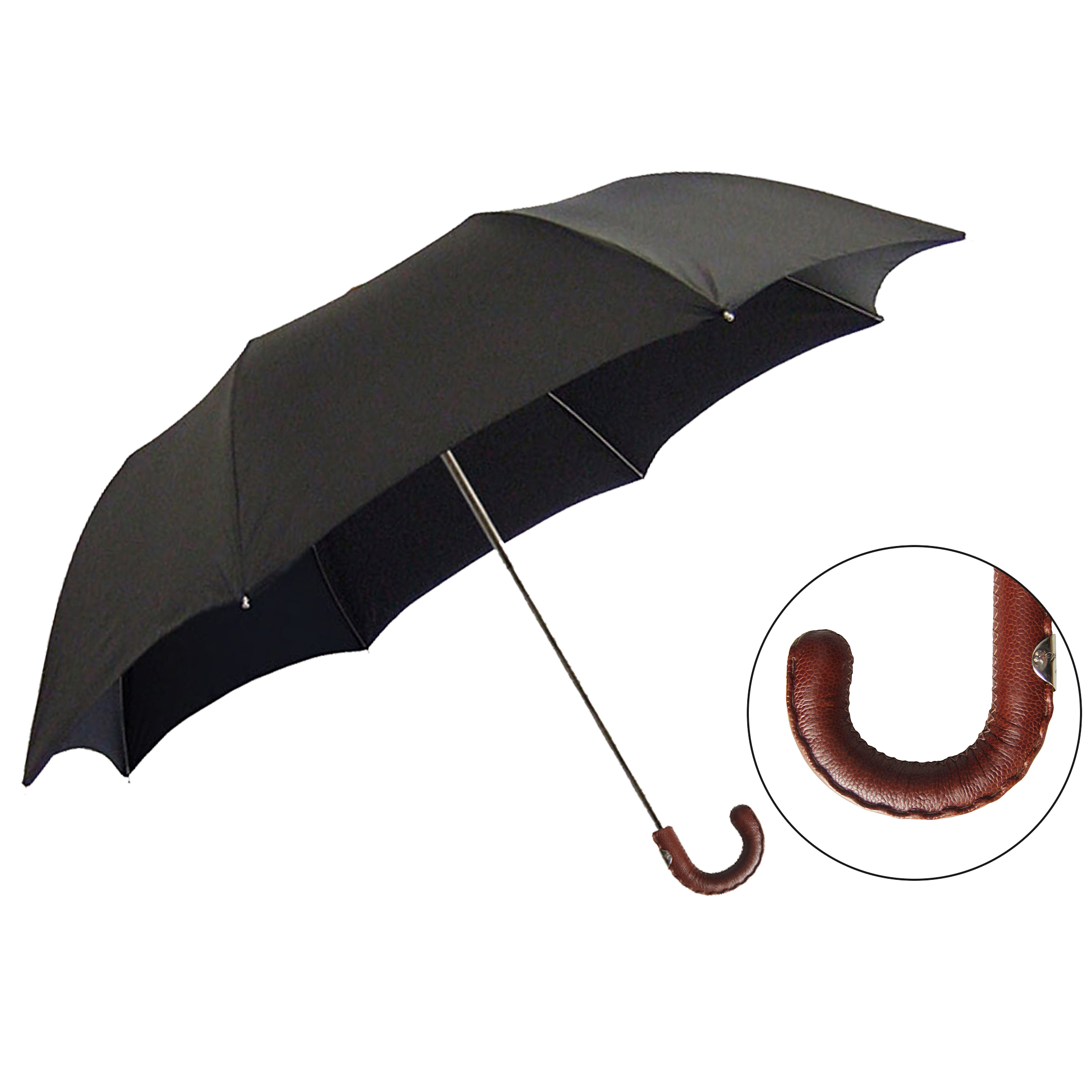 Klassik-Regenschirm CM07-NXT-BA, schwarz, Griff in Braun Klassik-Regenschirm CM07-NXT-BA, schwarz, Griff in Braun