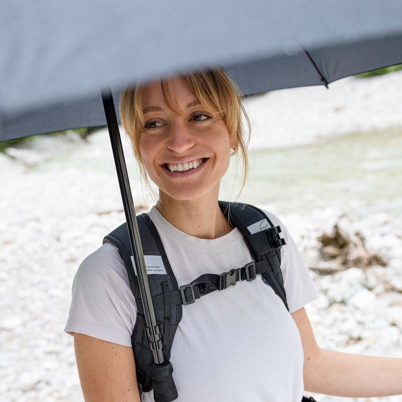 Trekking umbrella Swing handsfree ultra, black, stick umbrella, handsfree, UV protection 50+
