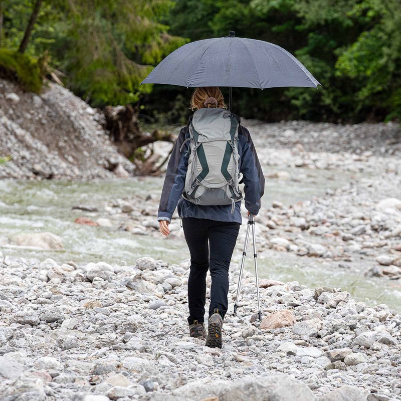 Trekking umbrella Swing handsfree ultra, black, stick umbrella, handsfree, UV protection 50+