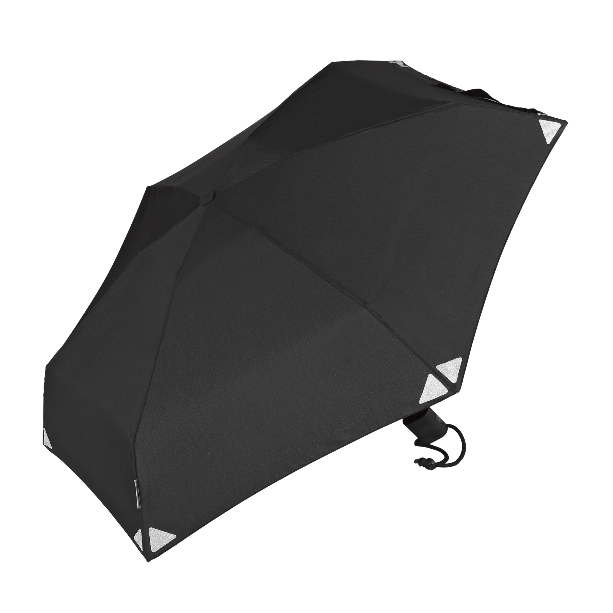 Parapluie de trek Dainty automatic, noir, avec bandes réfléchissantes