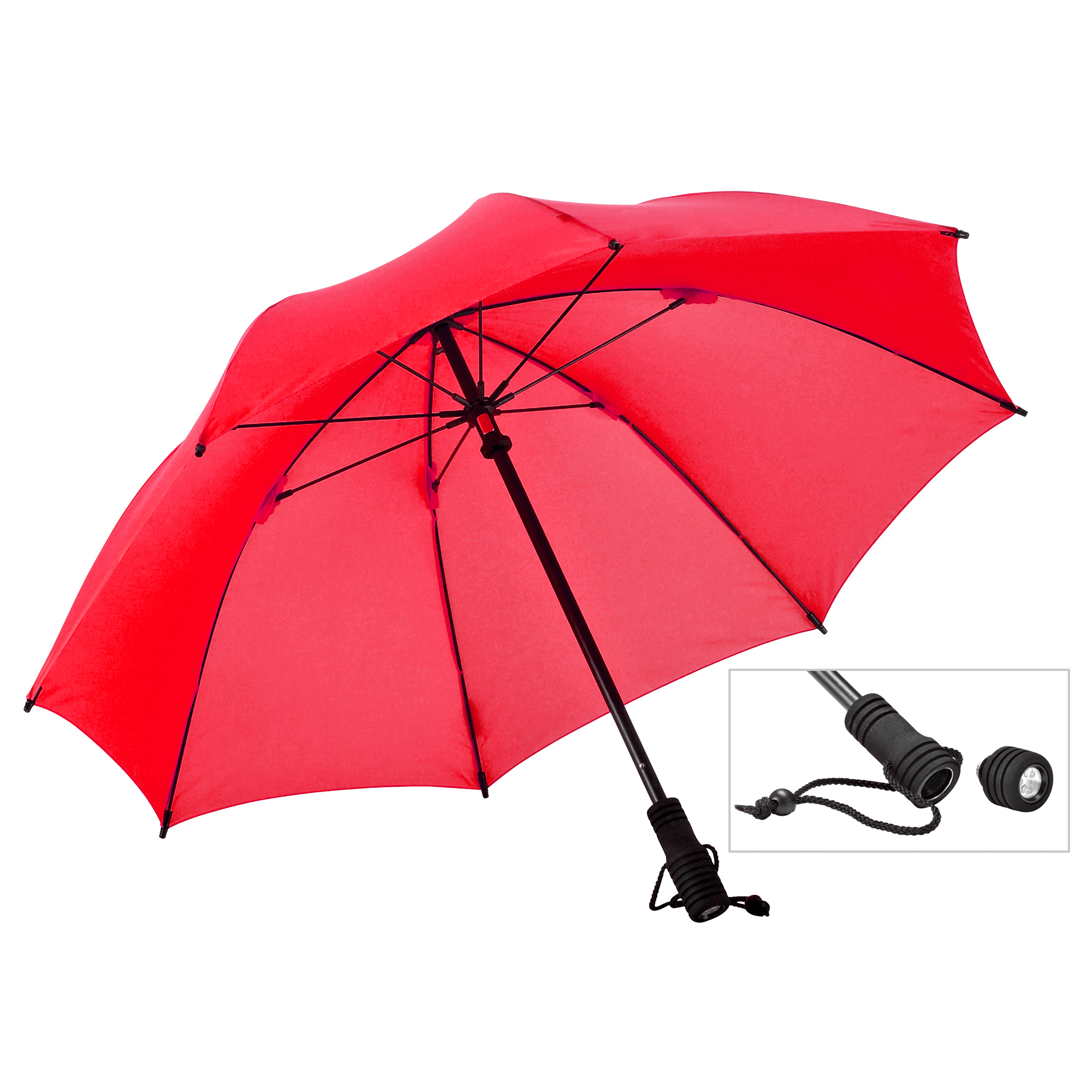 Trekking umbrella Swing flashlite, red