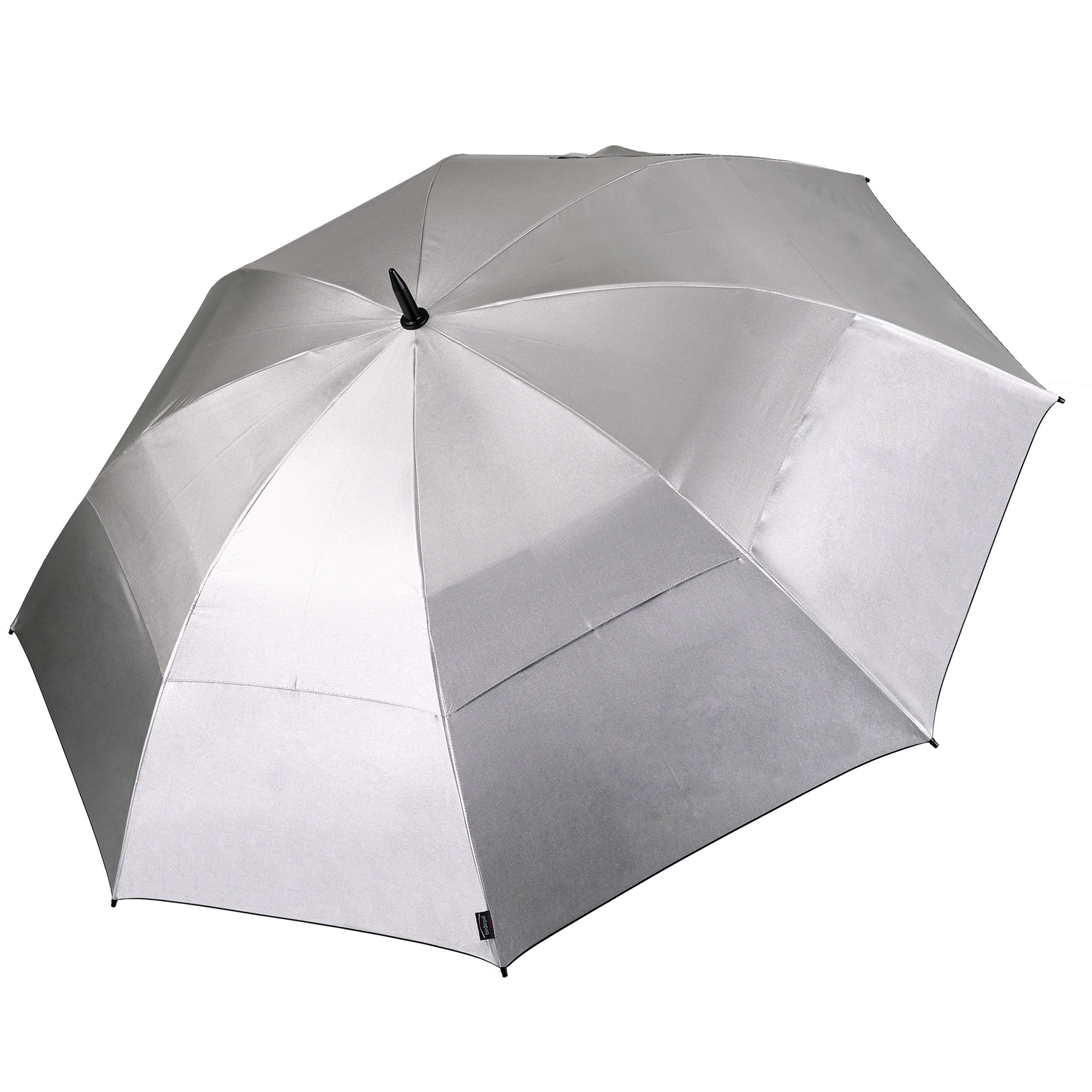 Golf-Regenschirm birdiepal storm, silber, UV-Schutz 50+,  Partnerschirm, windstabilisierender Doppelbezug, XXL-Größe
