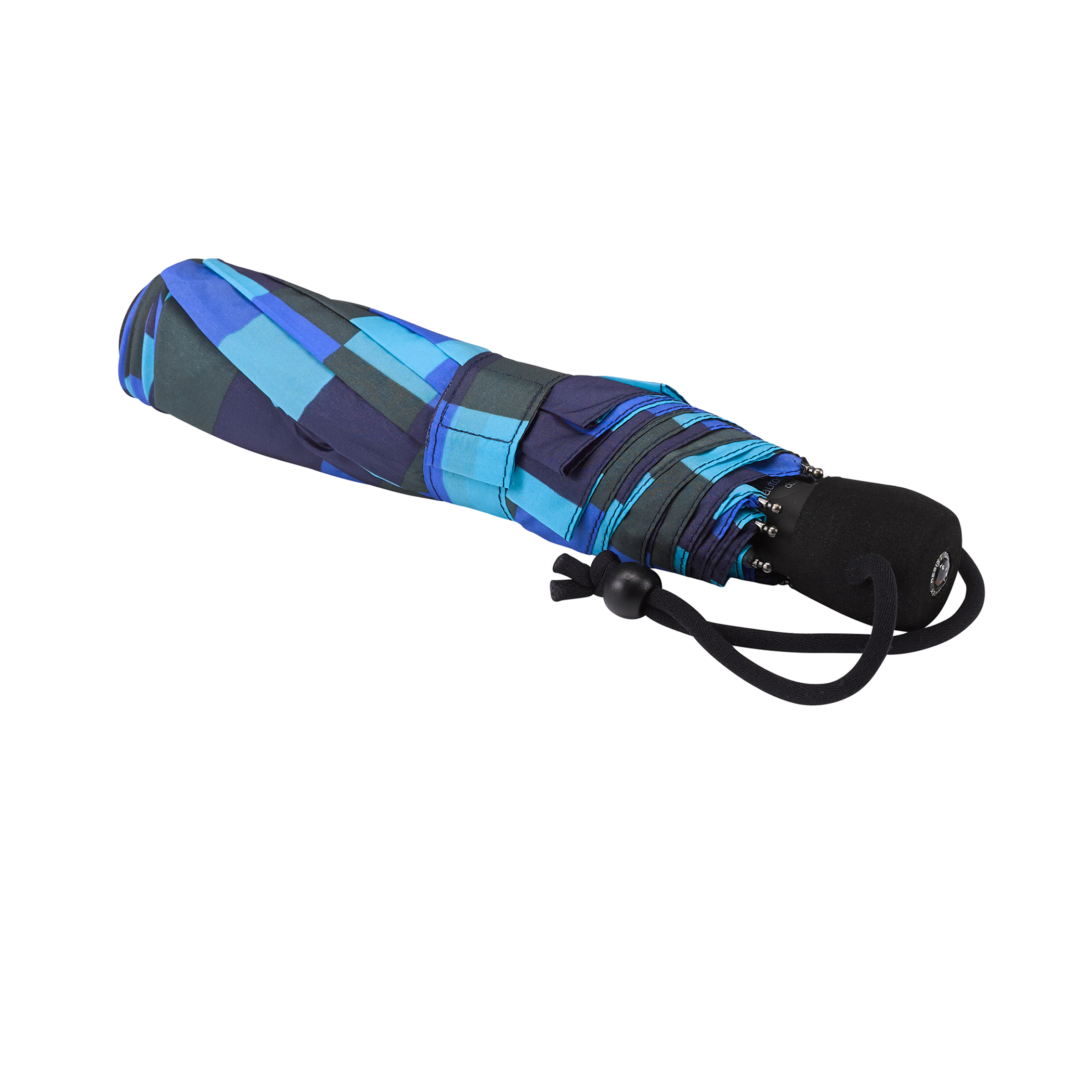 Trekking-Regenschirm light trek automatic, blau / grün kariert