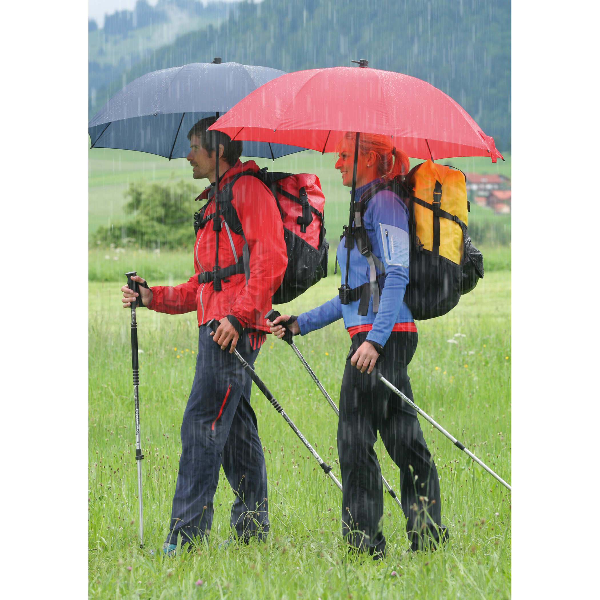 Hiking Backpack Umbrella Provides Handsfree Protection from Sun