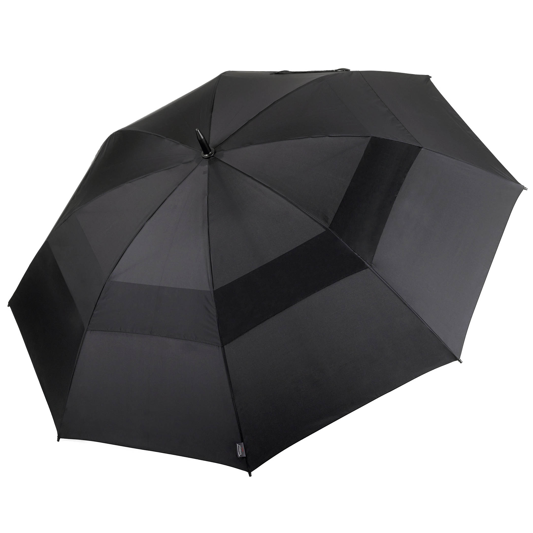Golf umbrella birdiepal storm, black, partner umbrella, wind stabilising double canopy, XXL size