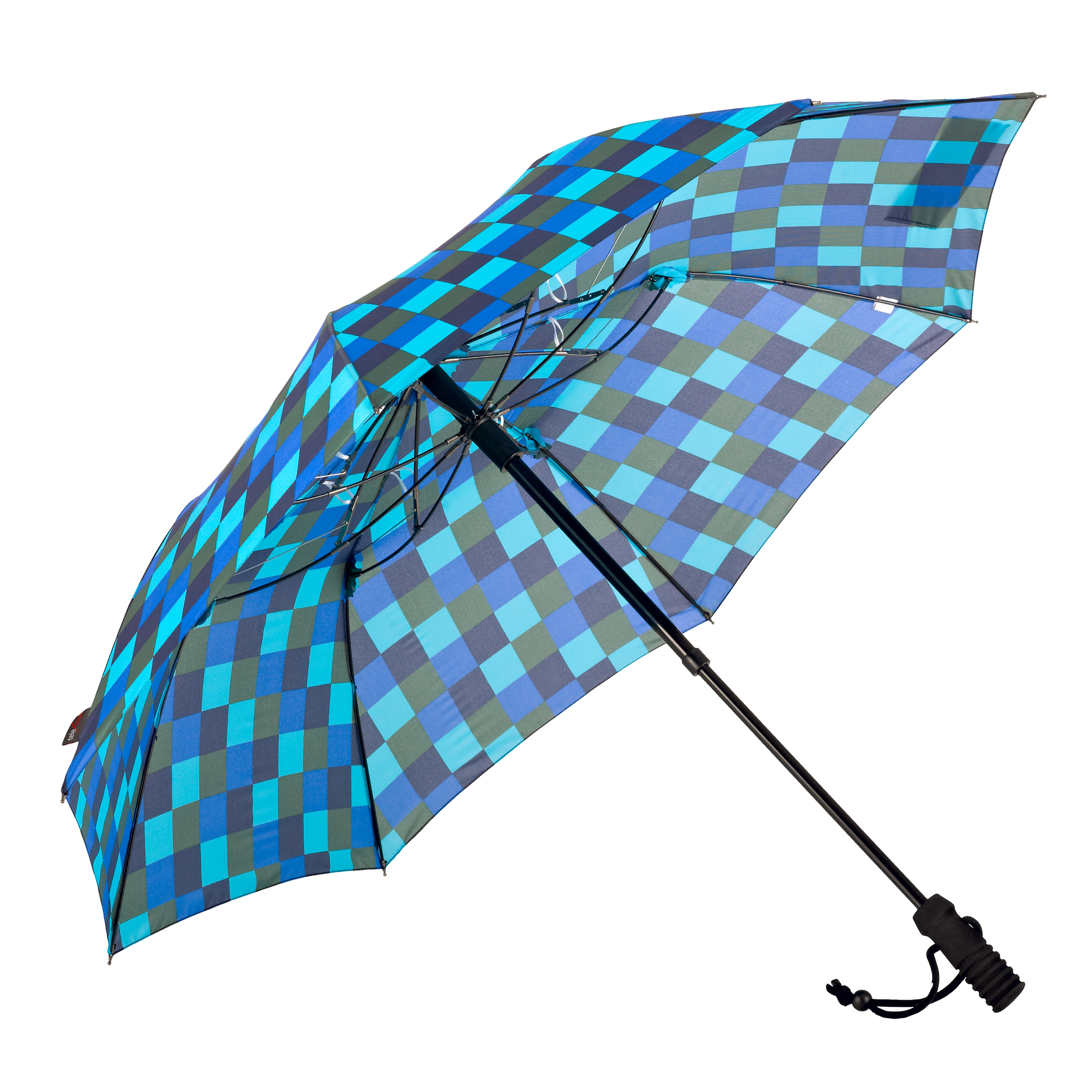 Trekking umbrella teleScope handsfree, blue / green plaid