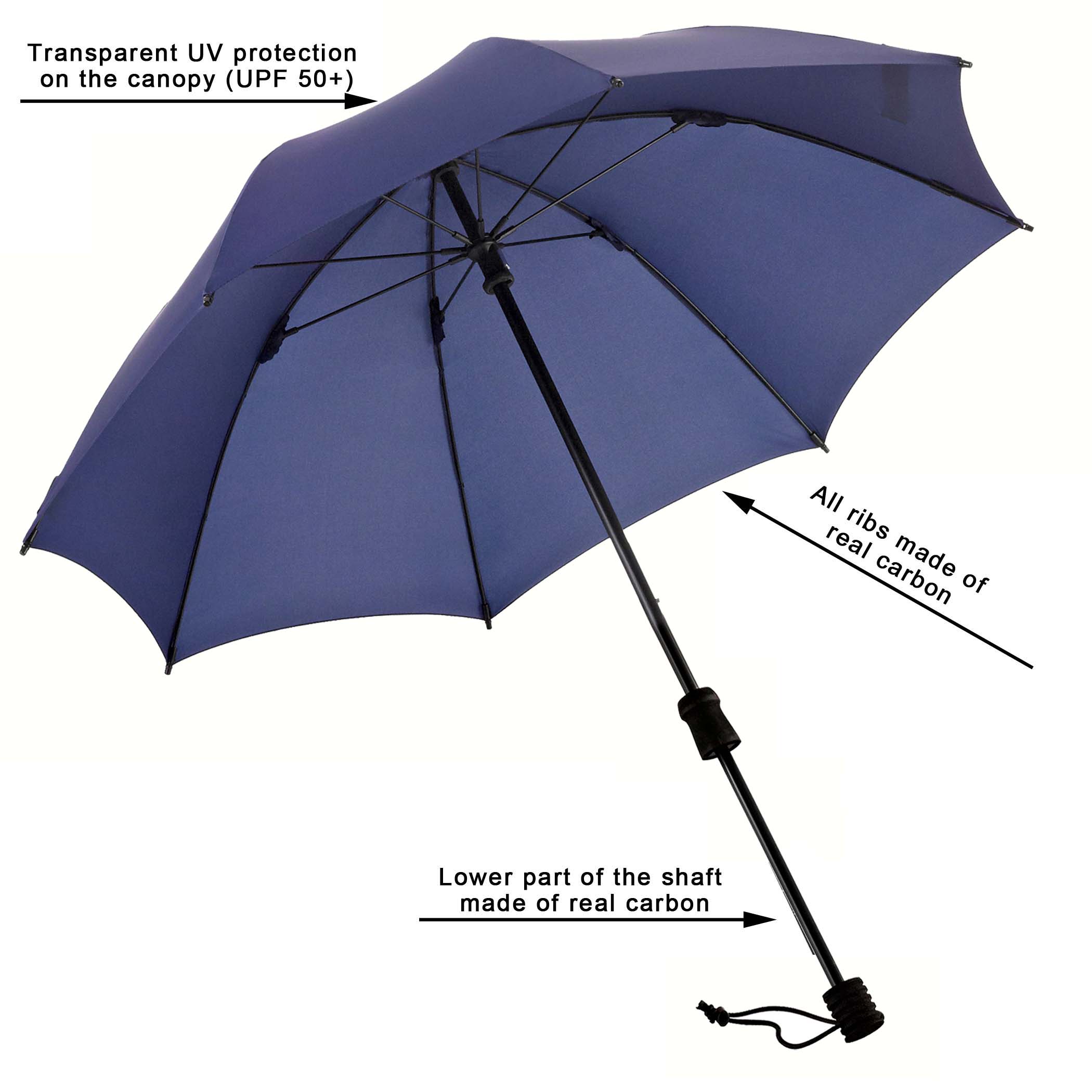 Trekking umbrella Swing handsfree ultra, navy blue, stick umbrella, handsfree, UV protection UPF 50+