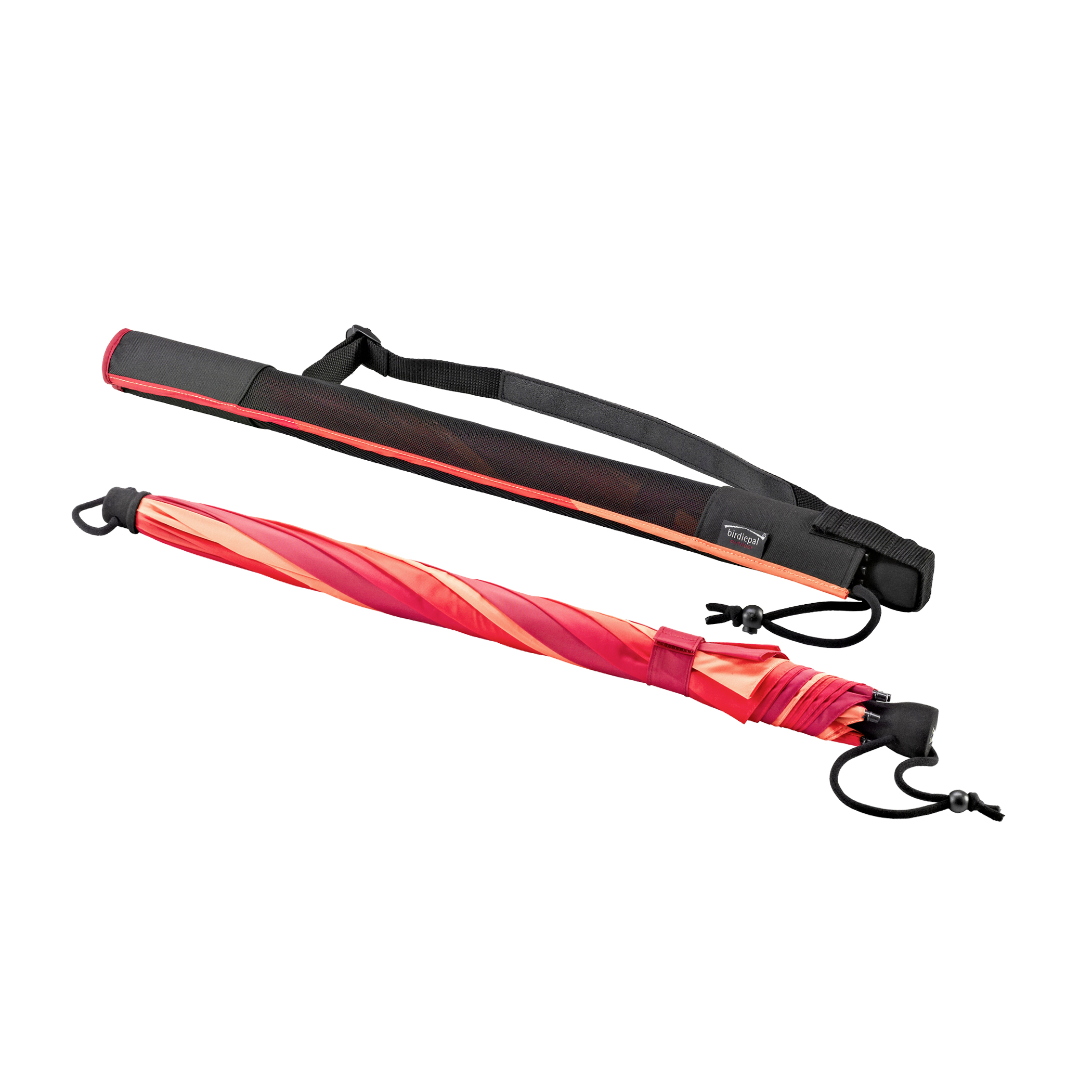 Trekking umbrella birdiepal outdoor, orange / red, stick umbrella, extremely sturdy, stormproof