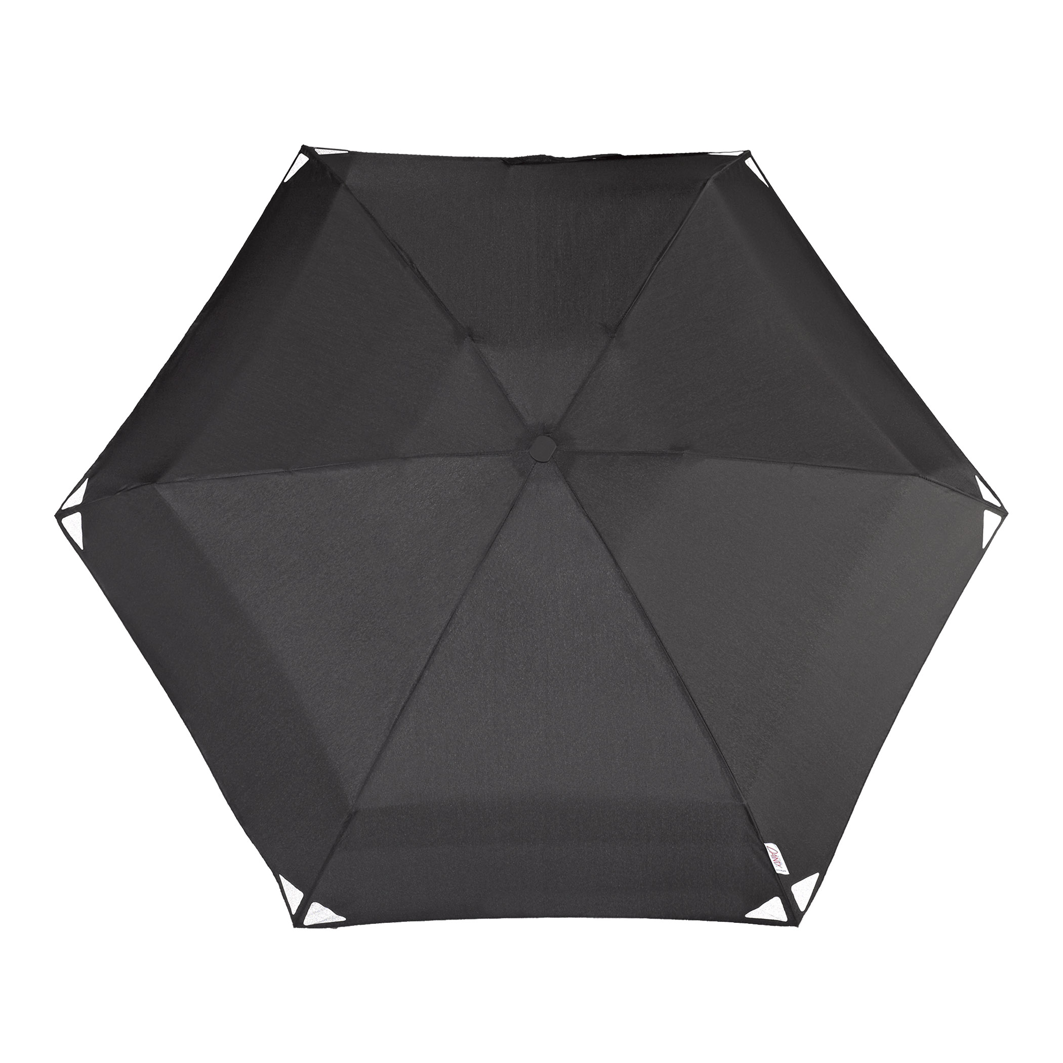 Parapluie de trek Dainty automatic, noir, avec bandes réfléchissantes