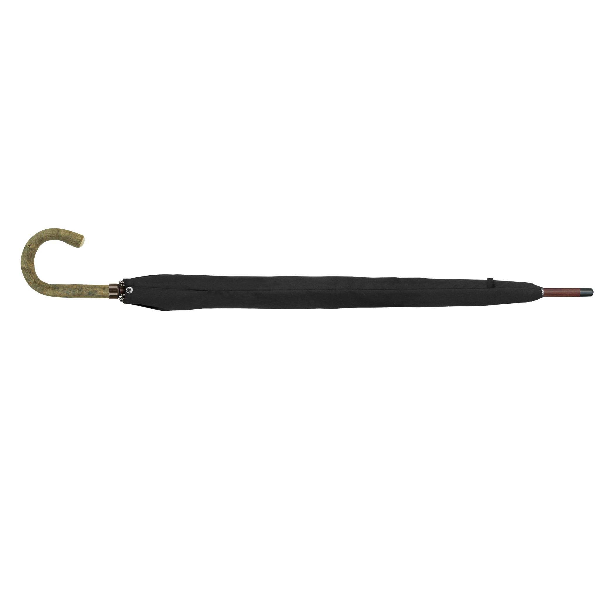 City umbrella W1U3, black, handle made of ash natural