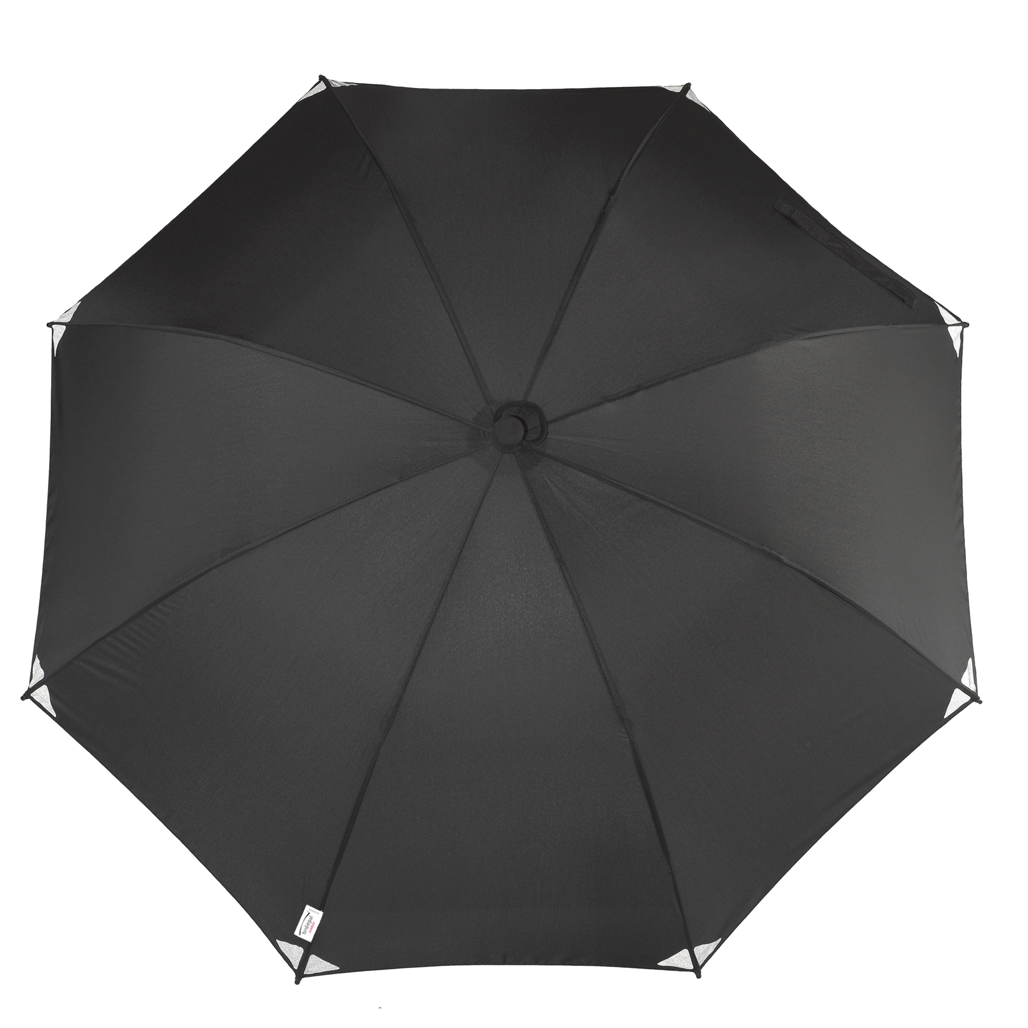 Trekking-Regenschirm Swing, schwarz, mit Reflektoren
