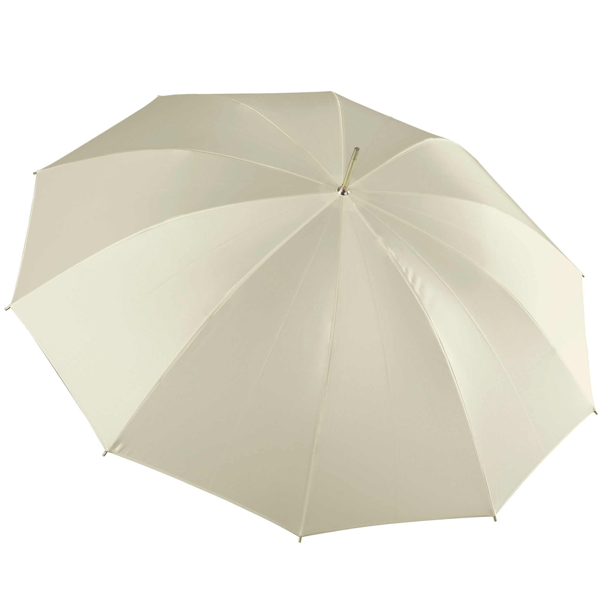 Luxury umbrella Brillant DM19, crocodile leather handle dark brown, silk cream