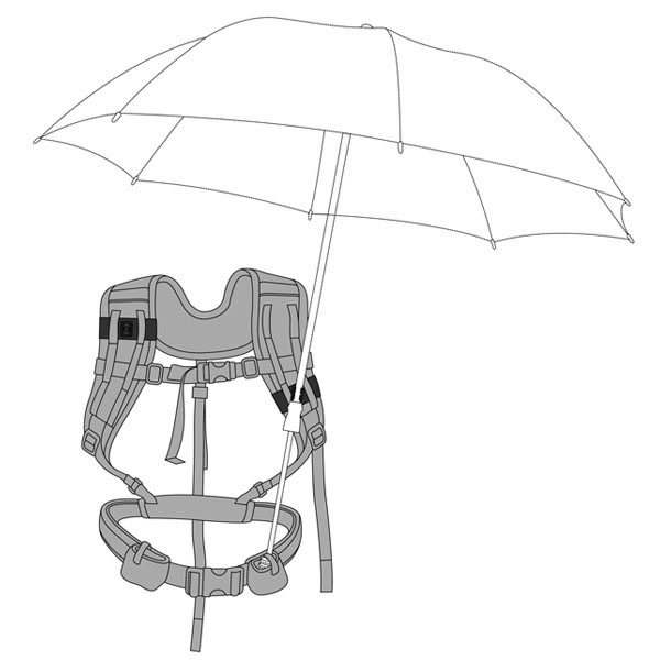 Système de harnais pour parapluies mains-libres, noir