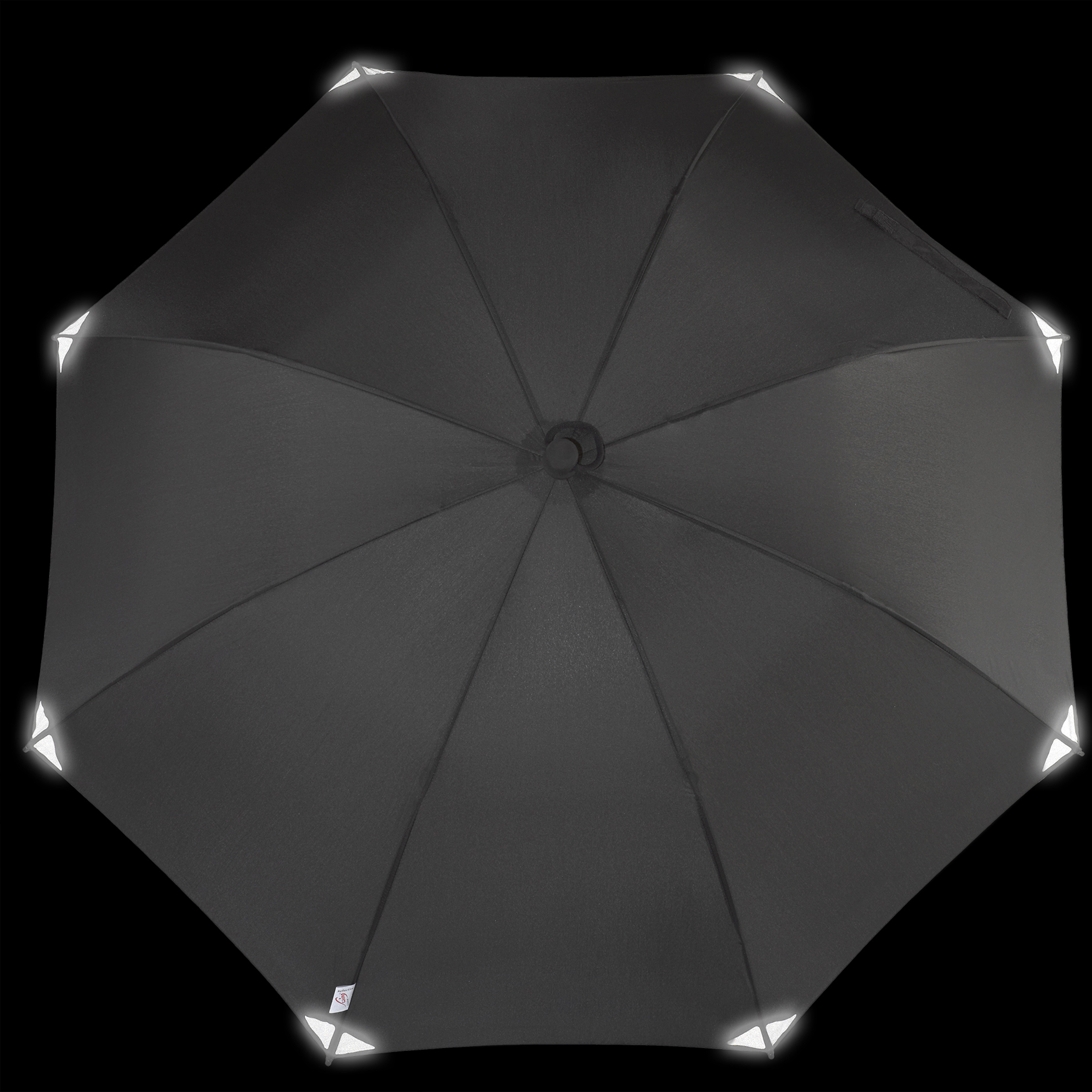 Trekking-Regenschirm Swing, schwarz, mit Reflektoren