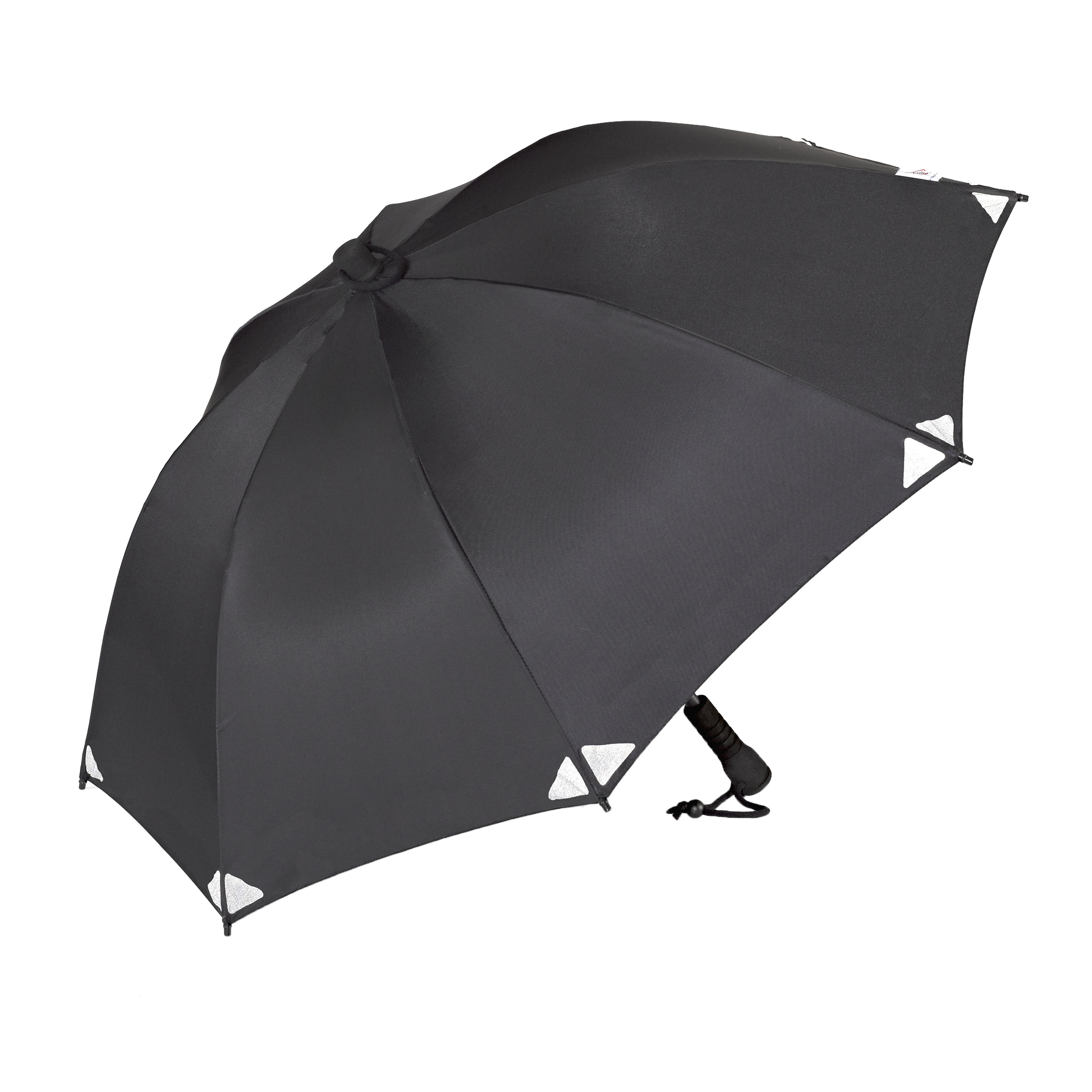Trekking-Regenschirm Swing, schwarz, mit Reflektoren