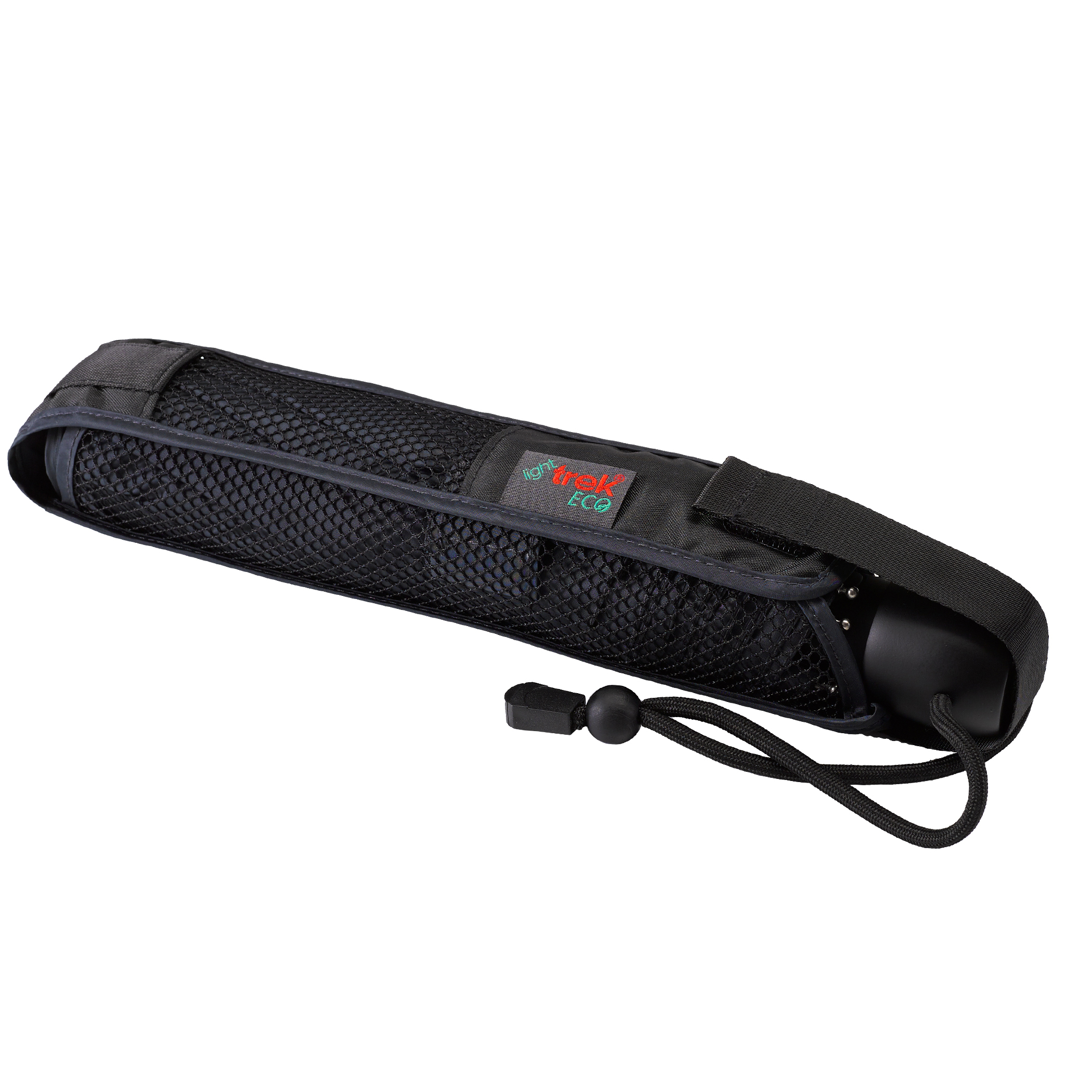 Trekking umbrella light trek ECO, anthracite, pocket umbrella, handle made of wood, automatic, sustainable