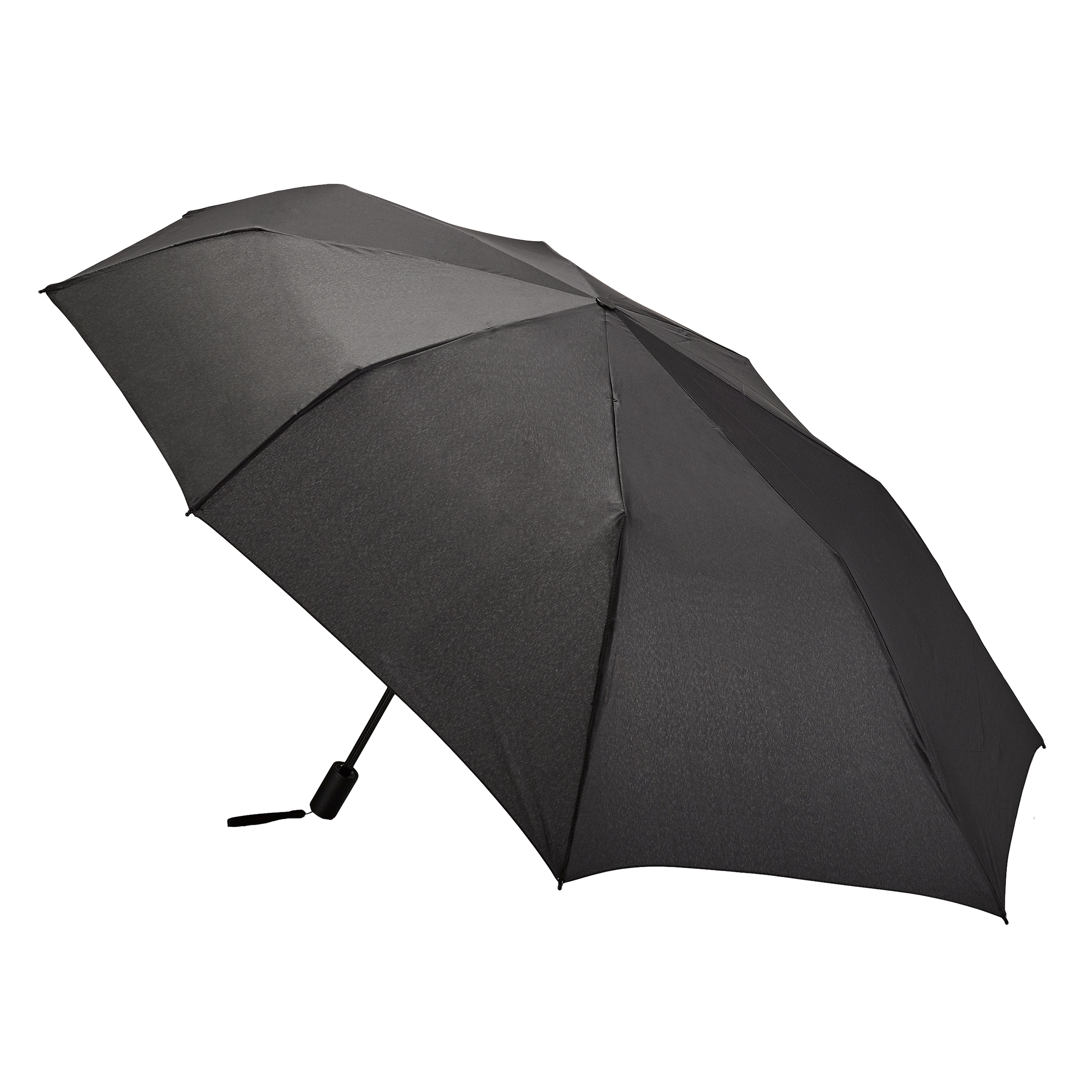 Der innovative Taschenschirm mit nach hinten verlängertem Bezug, schwarz, 8 Segmente, windstabil