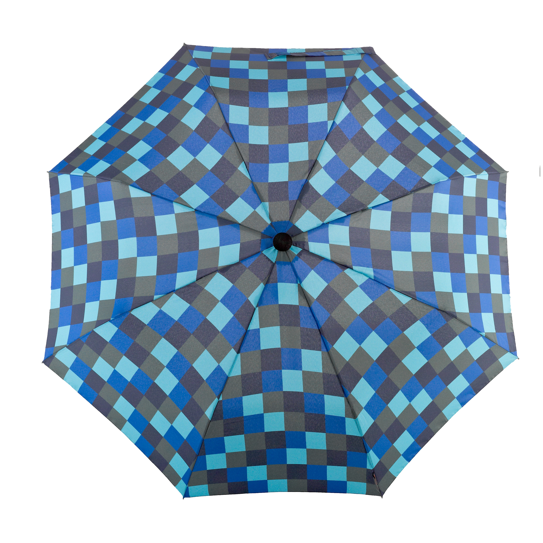 Trekking umbrella teleScope handsfree, blue / green plaid